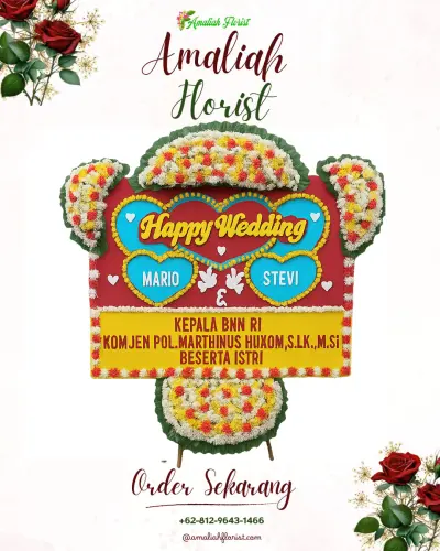 Karangan Papan Bunga Pernikahan di Kliwed
